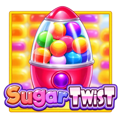 Игровой автомат Sugar Twist: логотип слота с карамельной закруткой
